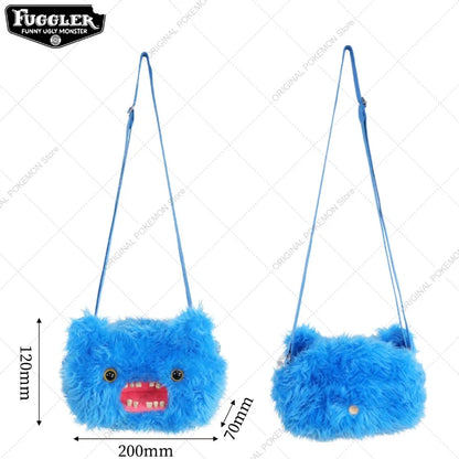 Original Fuggler Ugly Teeth Monster Plush Crossbody Bag – Kawaii Screech Mr. Buttons Shoulder Doll Gift