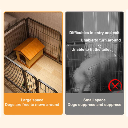 6-Panel Heavy Duty Foldable Pet Exercise Fence — Puppy Kennel Cage & Metal Barrier for Dogs, Cats, Rabbits