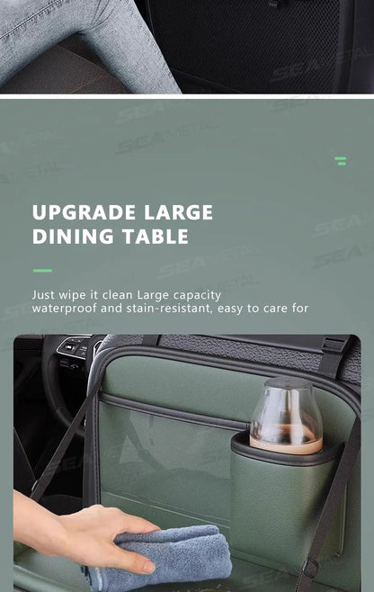 SEAMETAL Car Seat Back Organizer – Large Capacity Multi-Pocket Storage Bag with Foldable Tablet Tray