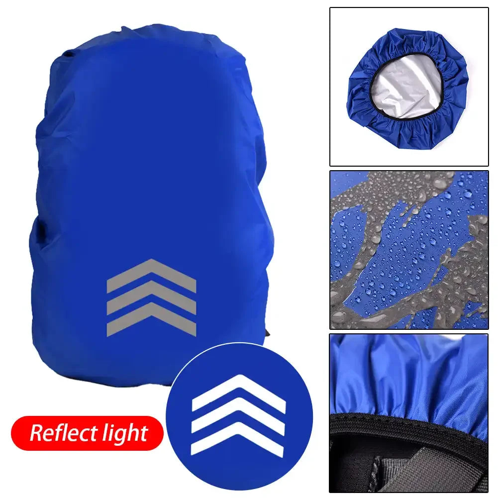 Outdoor Reflective Backpack Rain Cover – Waterproof Safety Cover for Cycling, Hiking & Climbing, Fits 18-45L Bags