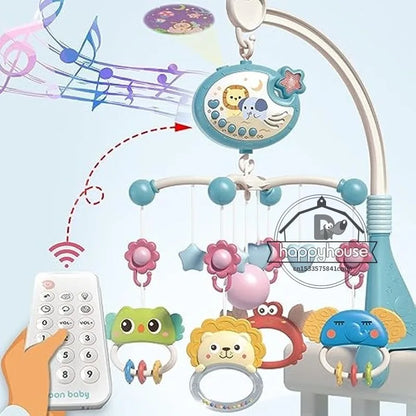 Baby Crib Mobile with Music, Lights, and Projection - Remote Control Toys for Newborns 0-6 Months