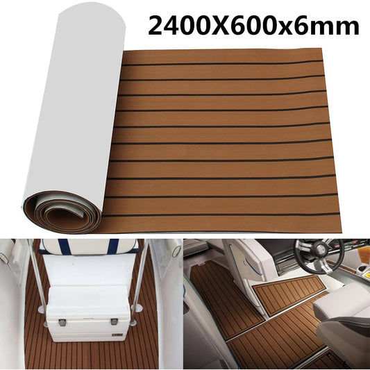 Self-Adhesive EVA Foam Teak Decking – Faux Marine Flooring Boat Floor Mat 600x2400x6mm