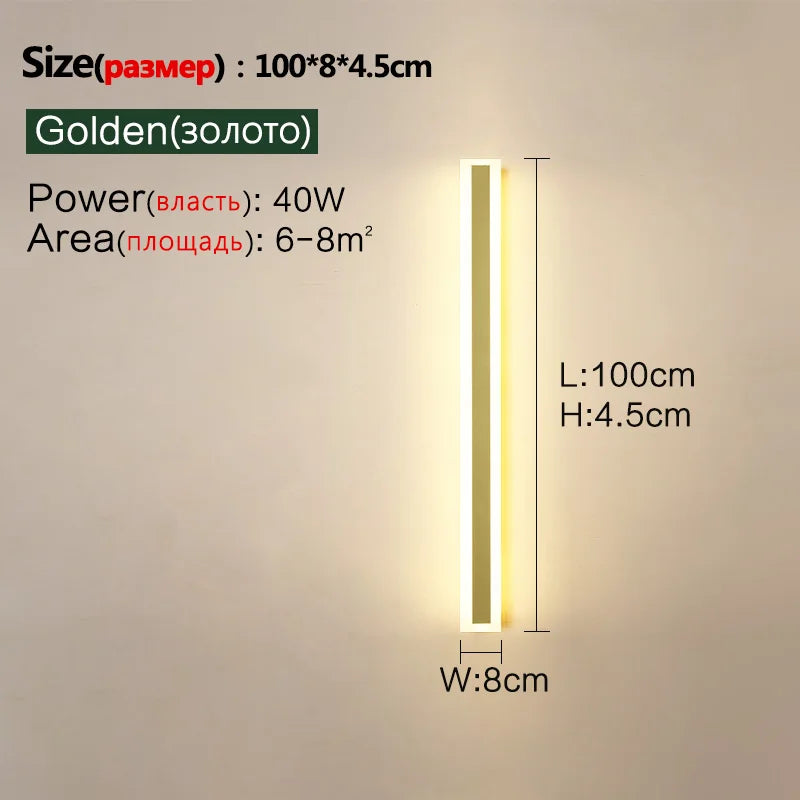 Outdoor Wall Lamp – IP65 Waterproof LED Long Corridor & Staircase Light, Balcony, Villa & Garden Entrance Lighting