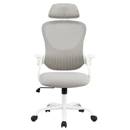 JHK Mesh Ergonomic Office Chair – Adjustable Headrest, Flip-Up Arms, Comfortable Lumbar Support for Home & Office