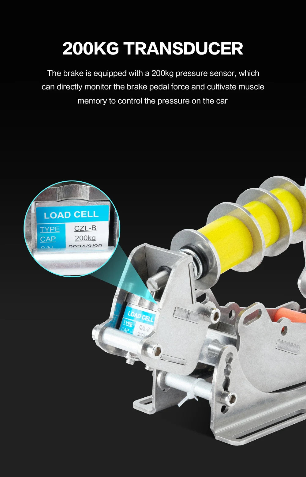 SIMJACK UT Sim Racing Pedals – PC Racing Simulator, Pressure Sensor Load Cell & HE Hydraulic Pedal