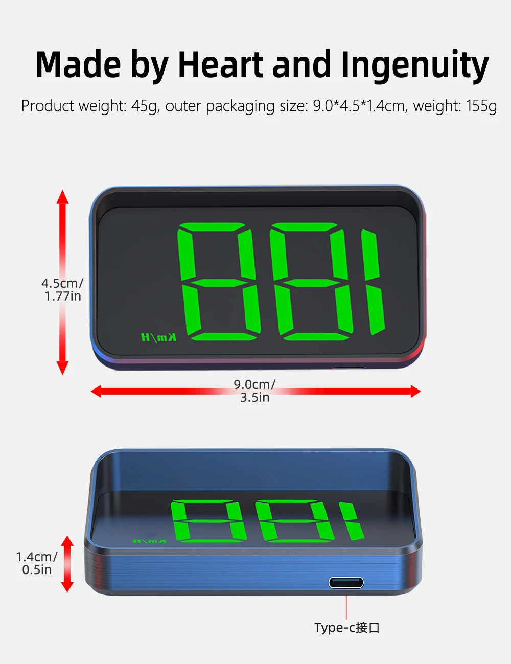 Car Head-Up Display M2 – HD GPS Speedometer, Digital Speed KMH Projector for All Cars, Auto Electronics Accessories