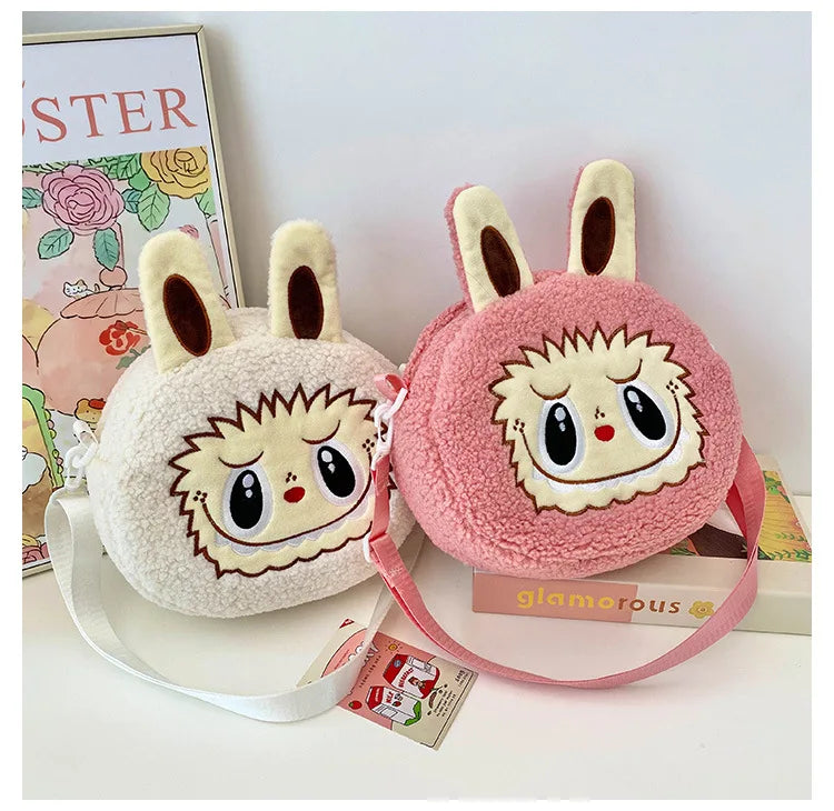 Labu Cartoon Crossbody Plush Bag – Kids Backpack & Shoulder Bag Doll Change Purse, Perfect Gift for Girls