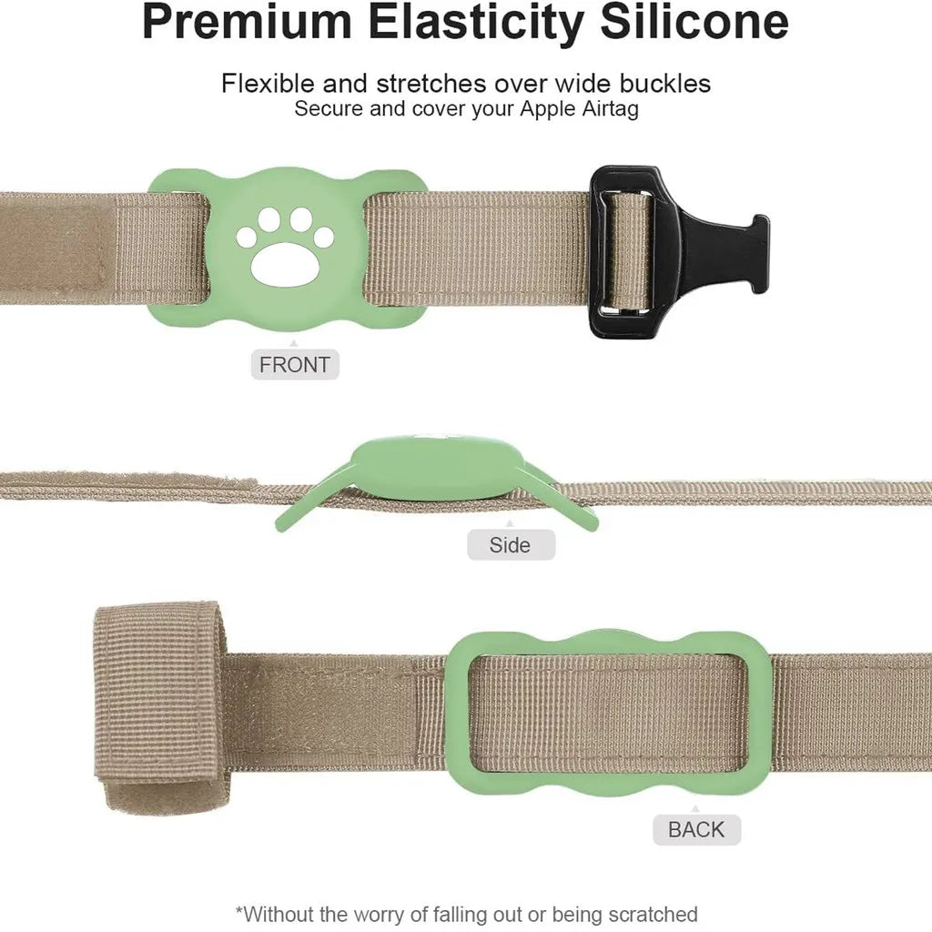 Airtag Dog Collar Holder – Silicone Protective Case for Apple AirTag, Full Body Cover Fits All Collar Sizes