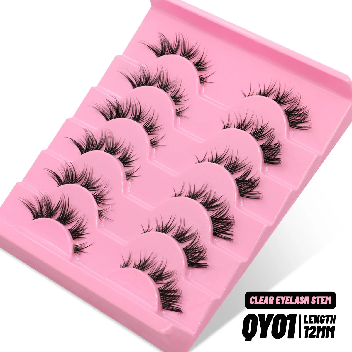 GROINNEYA Cat Eye Lashes – Faux Mink Wispy Winged Fake Eyelashes for Natural Elongated Look