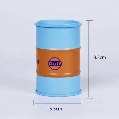 Iron Mini Oil Drum Model – Chemistry Car Desktop Decoration & Storage Box War Games Scene Toy for Boys