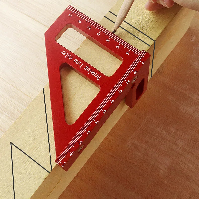 Aluminum Alloy Woodworking Square Protractor | High Precision Miter Triangle Ruler for Engineers & Carpenters