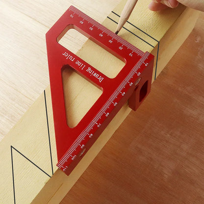 Aluminum Alloy Woodworking Square Protractor | High Precision Miter Triangle Ruler for Engineers & Carpenters