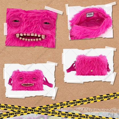 Original Fuggler Ugly Teeth Monster Plush Crossbody Bag – Kawaii Screech Mr. Buttons Shoulder Doll Gift