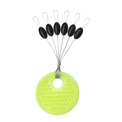 60pcs Rubber Space Bean Fishing Stoppers – 10-Group Oval Float Stopper Set for Carp & Fly Fishing