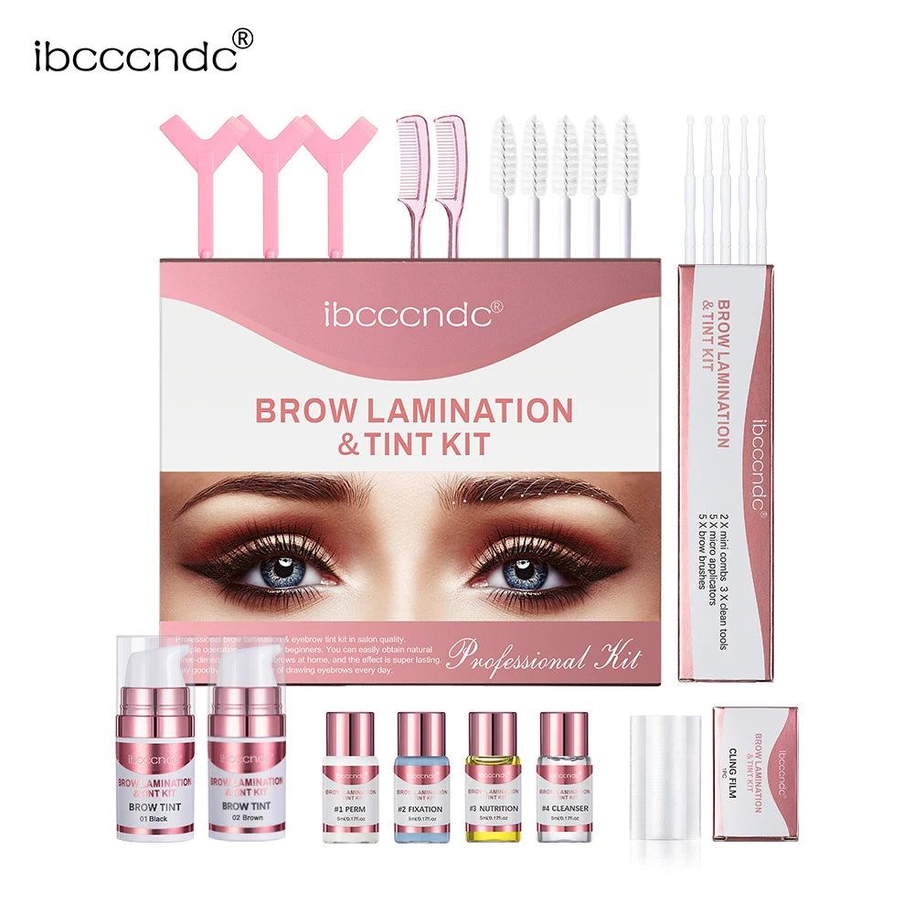 Professional Semi-Permanent Brow & Lash Lift Kit – Brow Lamination, Eyelash Perming & Tinting Makeup Set
