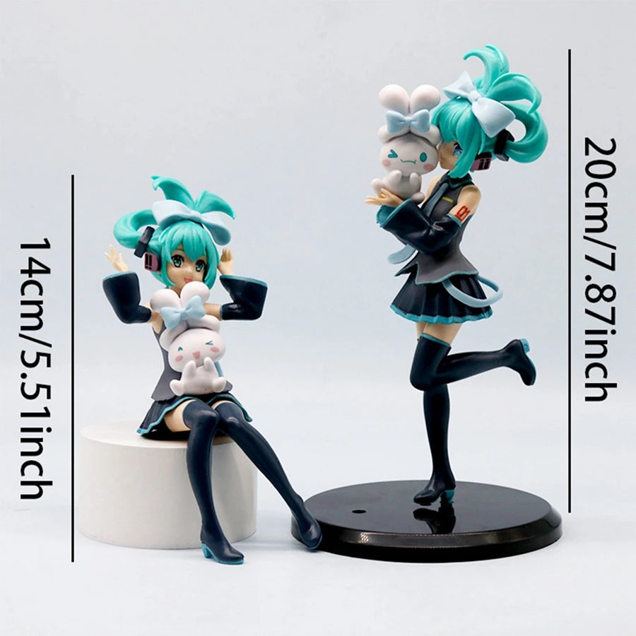 20cm Hatsune Miku x Cinnamoroll Anime Figure – Kawaii PVC Action Doll Toy Gift for Adults