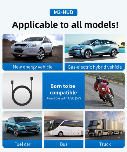 Car Head-Up Display M2 – HD GPS Speedometer, Digital Speed KMH Projector for All Cars, Auto Electronics Accessories