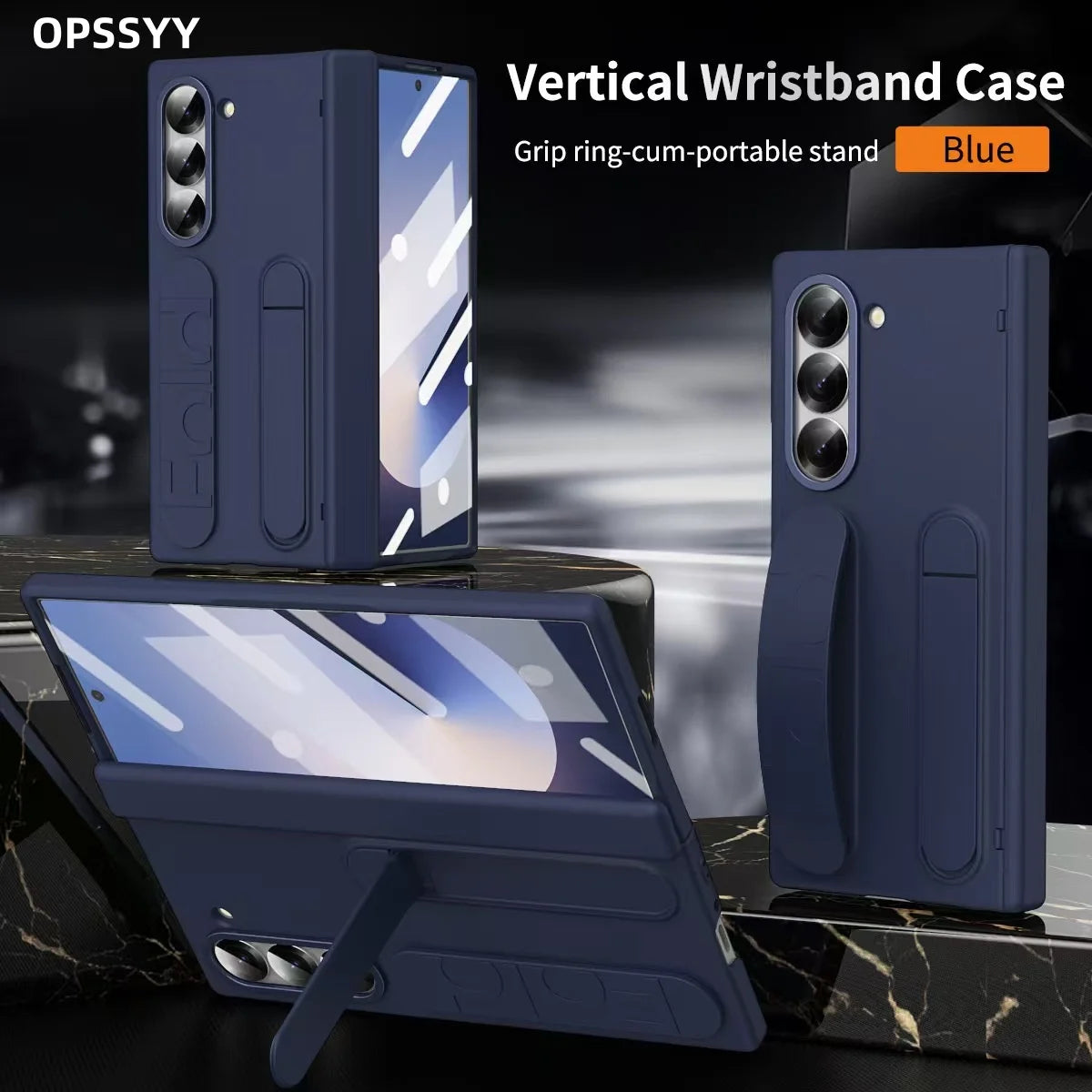 Shockproof Wristband Phone Case for Samsung Galaxy Z Fold 6/5/4/3 5G – Hinge Protection & Screen Glass Film Cover