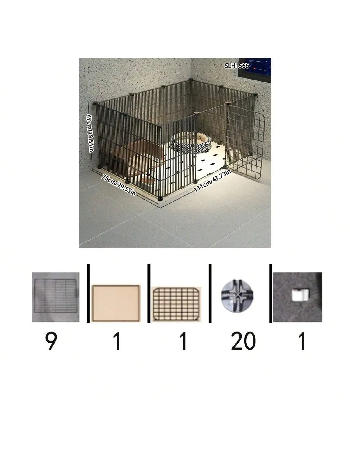 Indoor Pet Enclosure — No Assembly Teddy Fence with Tight Mesh, Escape-Proof Small Dog & Puppy Cage