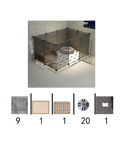 Indoor Pet Enclosure — No Assembly Teddy Fence with Tight Mesh, Escape-Proof Small Dog & Puppy Cage