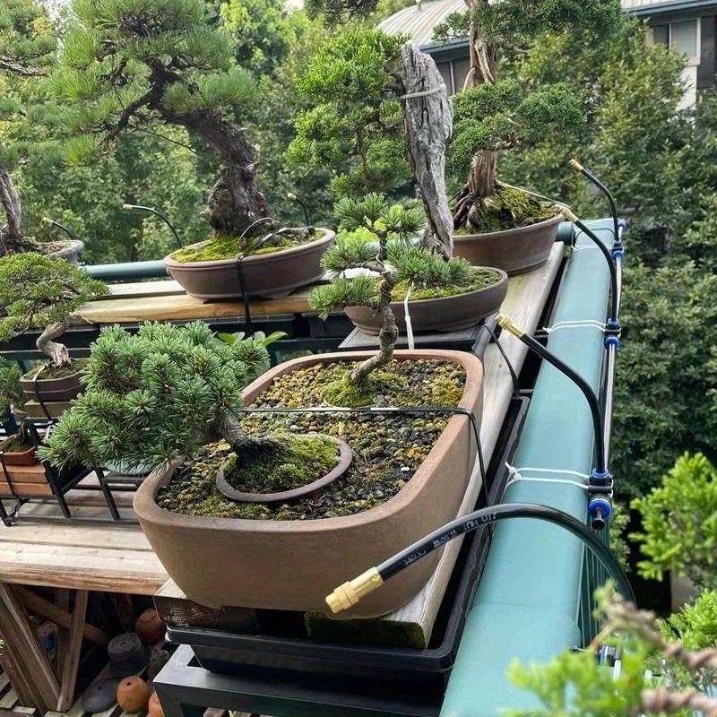 5-20M Automatic Garden Irrigation Kit – Universal Rotating Copper Nozzle Sprinkler for Balcony & Lawn Watering