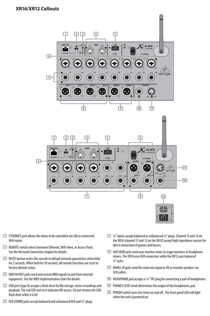 Air 1:1 XR12/XR16/XR18 Rack Mount Digital Mixer – Professional WiFi DSP Audio Mixer for DJ & Studio, USB Recorder Built-in