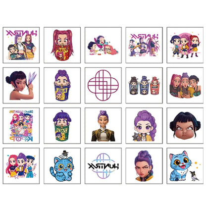 20pcs Cartoon K-Pop Demon Hunters Rumi Temporary Tattoo Stickers – Fun Party Gift Set