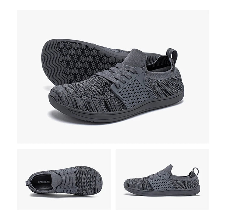 HOBIBEAR Wide Toe Barefoot Shoes – Minimalist Walking Sneakers for Men & Women, Zero Drop Sole, Breathable Mesh