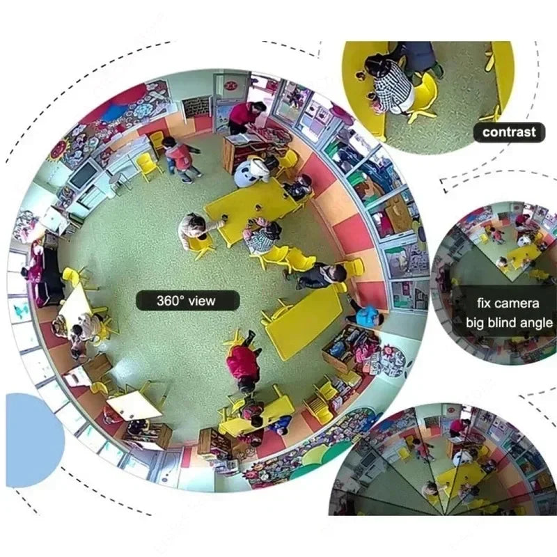 Small WiFi 360° Panoramic Surveillance Camera – 2MP IP Camcorder with Two-Way Audio for Home Security