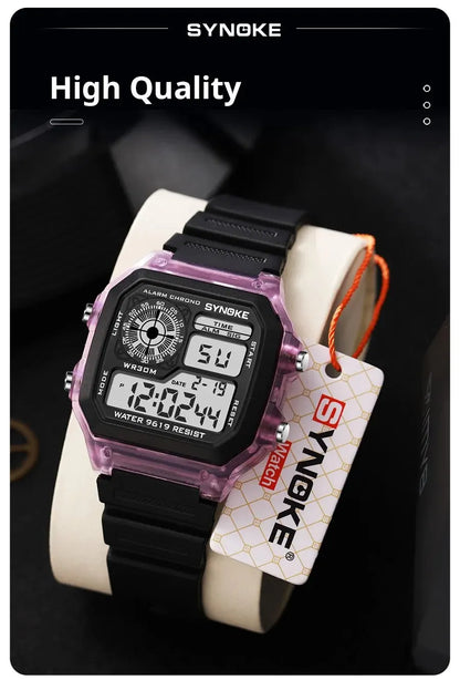 SYNOKE Digital Sports Watch for Men & Women – Luminous, Multifunction, Waterproof Wristwatch with Seven Lights for Outdoor & Running