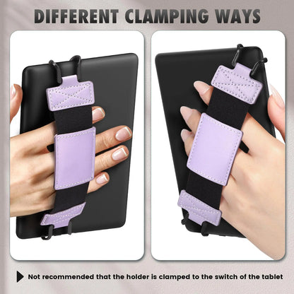 Soft Hand Strap for 6-8" Kindle eReaders: High-Elasticity Grip for Kindle, Kobo, Voyage, Lenovo, and Sony Tablets - Black