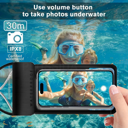 IPX8 Universal Waterproof Phone Pouch – Dry Bag Case for iPhone 16/17 Pro Max, Xiaomi, Samsung