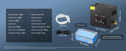 SucceBuy Ultrasonic Cleaner – 2L to 15L Portable Dishwasher with Timer for Home Use