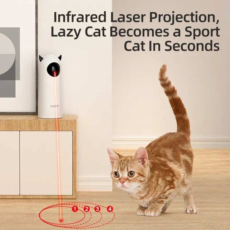 ROJECO Automatic Cat Toy - Interactive LED Laser Pet Teaser - Handheld Electronic Toy for Cats and Dogs - Indoor Playtime Fun