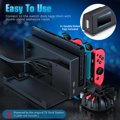 Switch Joy-Con & Pro Controller Fast Charging Dock — 8-Game Slot Station for Nintendo Switch OLED