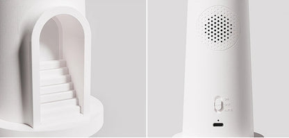 Moon Lamp Projection Night Light – Lighthouse Design with Bluetooth Music, Remote Control & Motion Sensor, Ambient Light for Xmas & Birthday Gift