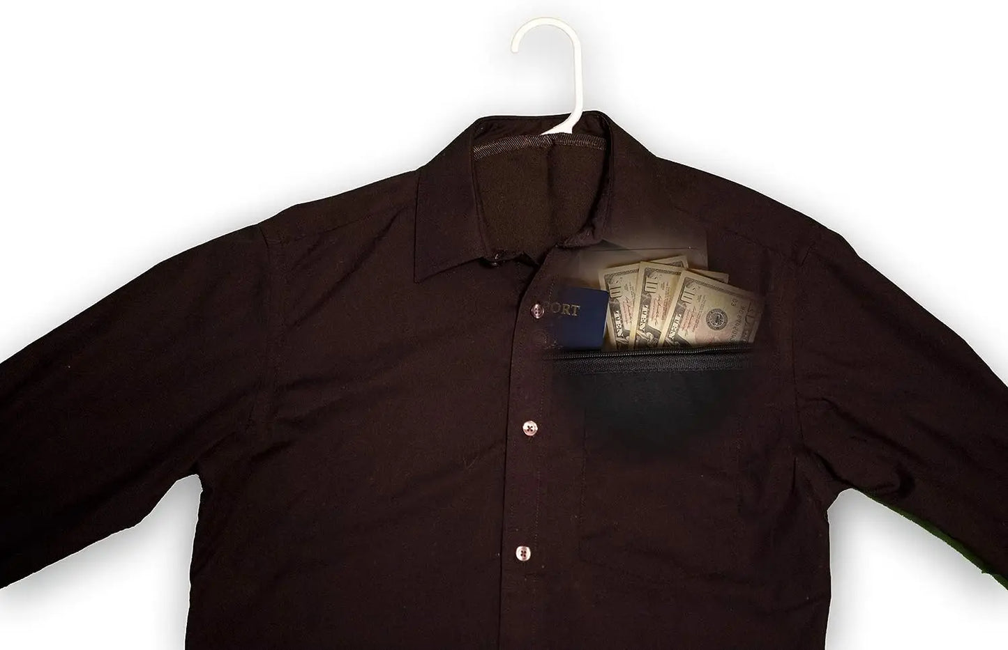 Hanger Diversion Safe – Hidden Pocket for Valuables, Conceals Under Clothes for Home & Travel
