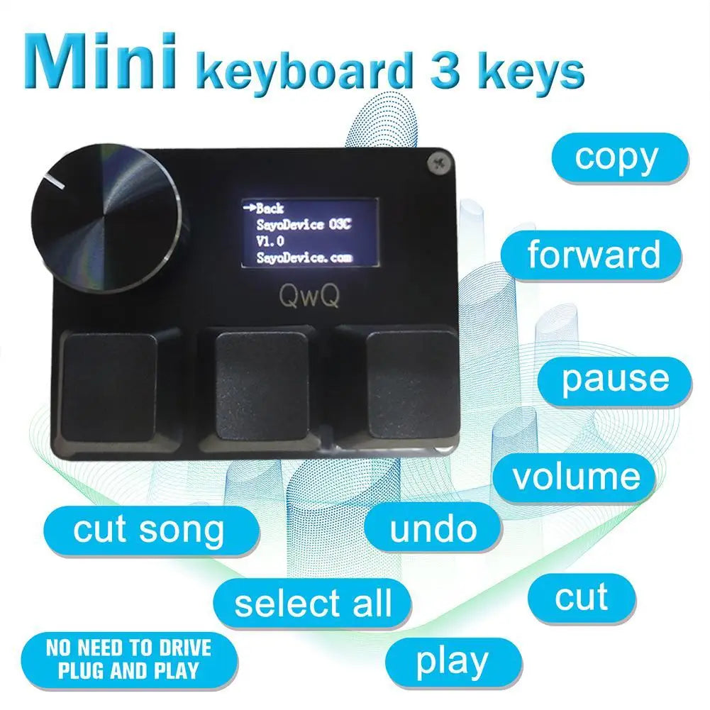 SayoDevice OSU Keyboard O3C | Rapid Trigger Hall Magnetic Red Switches with Knob & Screen, Copy-Paste Shortcut