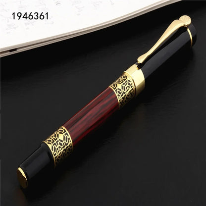 High-Quality 530 Golden Carving Mahogany Fountain Pen | Business School Student Office Supplies