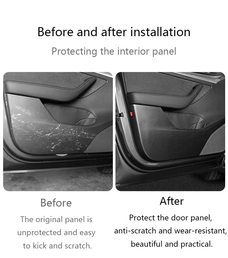 Tesla Model Y/3 2021-2023 Door Anti-Kick Protective Sticker – Soil-Proof & Anti-Scratch Side Door Mat Protector