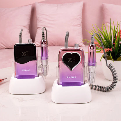 SIMINAIL Professional Nail Drill Machine – 35000RPM Portable Electric Nail File with Rechargeable E-File Bit Kit