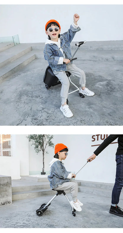 Formsio Kids Scooter Suitcase – Ride-On Rolling Carry-On Luggage Box for Babies, Sit & Go Trolley Travel Bag