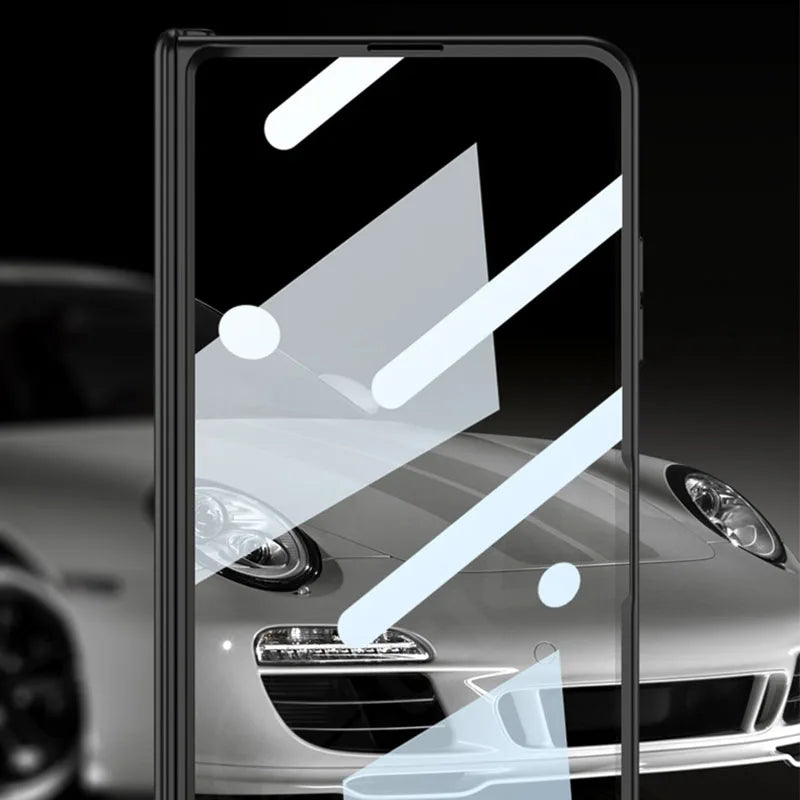 Original Honor Magic V2 Magnetic Hinge Case – Anti-Knock Matte Hard Cover with Outer Screen Glass Stand