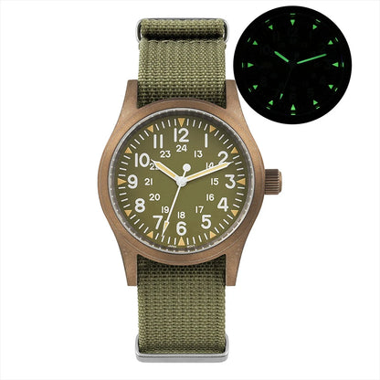 Militado ML05 Vintage Quartz Watch 38mm with VH31 Movement, Domed Sapphire Crystal, AR Coating & Luminous Dial