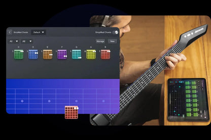 AeroBand Painless Guitar – Smart Silicone Strings with Bluetooth, 8 Sounds, USB MIDI Function, Perfect Gift for Adults