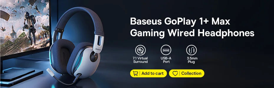 Baseus D02 Pro Wireless Headphones - Bluetooth 5.3, Foldable Sport Headset, Over-Ear Gaming Bluetooth Earbuds