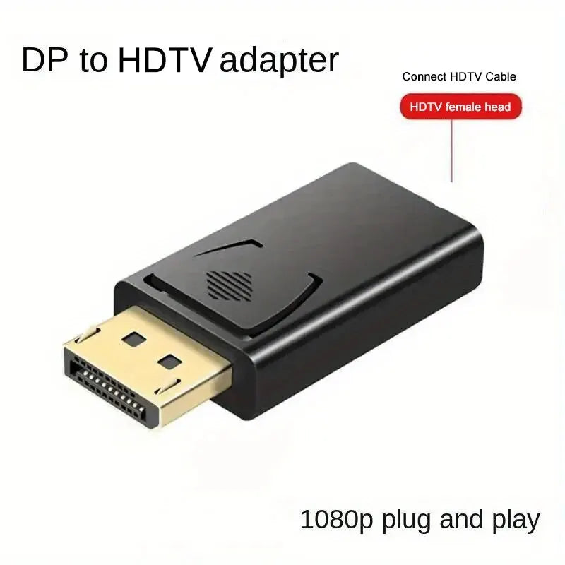 DP to HDTV 4K Adapter – DisplayPort Male to HDMI Female Video & Audio Converter for Computer, Laptop, TV