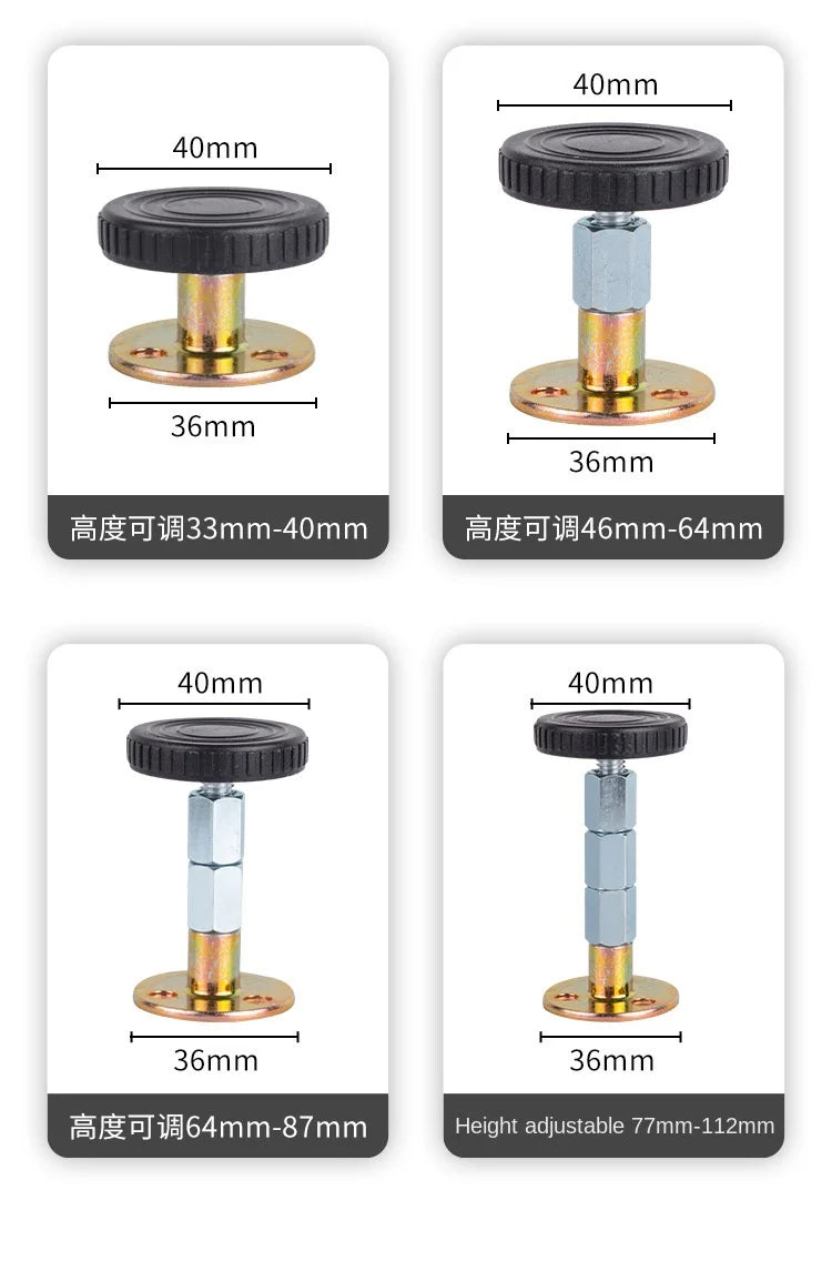 Adjustable Threaded Bed Shock Mount | Furniture & Cabinet Stabilizers | Self-Adhesive Headboard Stoppers