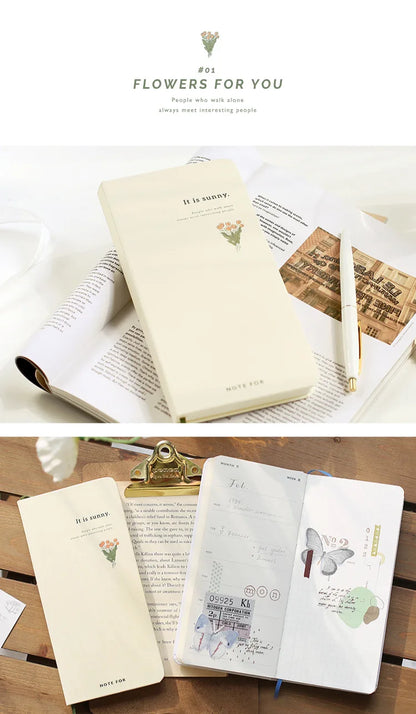 Retro Weekly Planner Notebook – Slim Notepad for Office & School, Cute Weekly Record Book