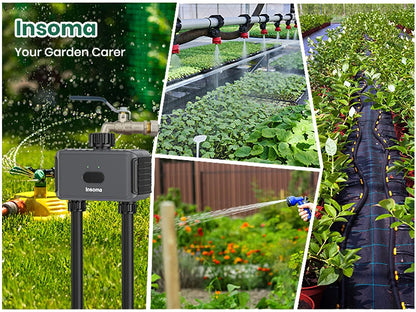 Zigbee/WiFi Automatic Water Timer – Dual Hose Garden Irrigation System, Sprinkler Programmer, Alexa Support